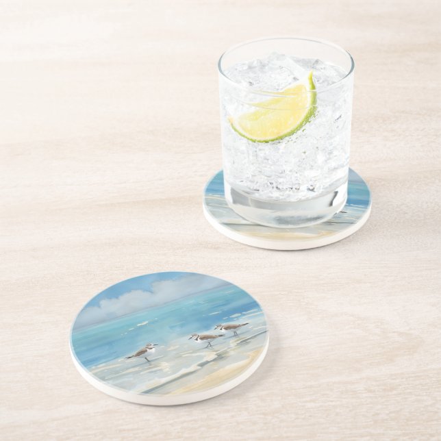 Posavasos Playa de correlimos océano (Lado)