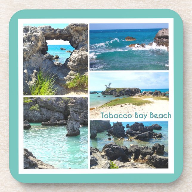 Posavasos Playa de la Bahía del Tabaco, Bermudas (Frente)