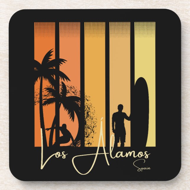 Posavasos Playa de surf de Los Alamos España (Frente)