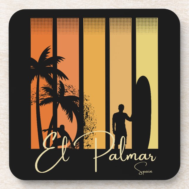 Posavasos Playa de surf El Palmar España (Frente)