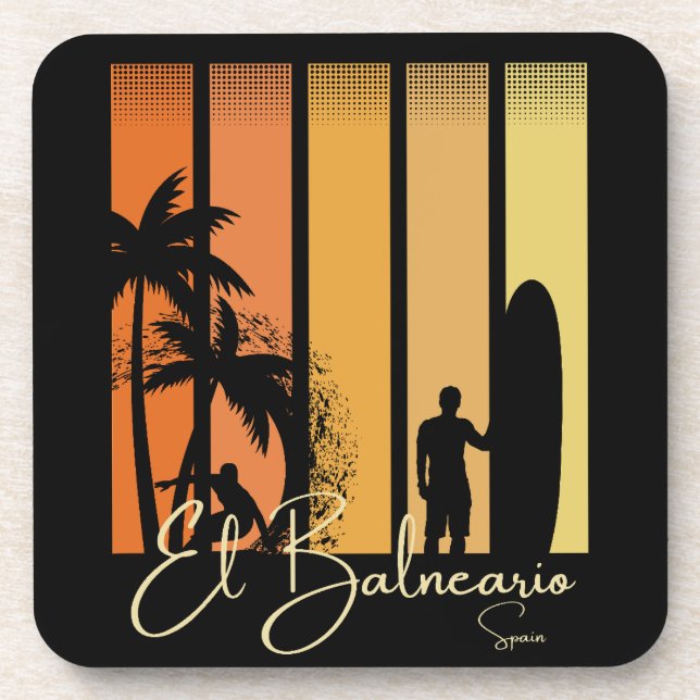 Posavasos Playa de Surfing de El Balneario España (Frente)