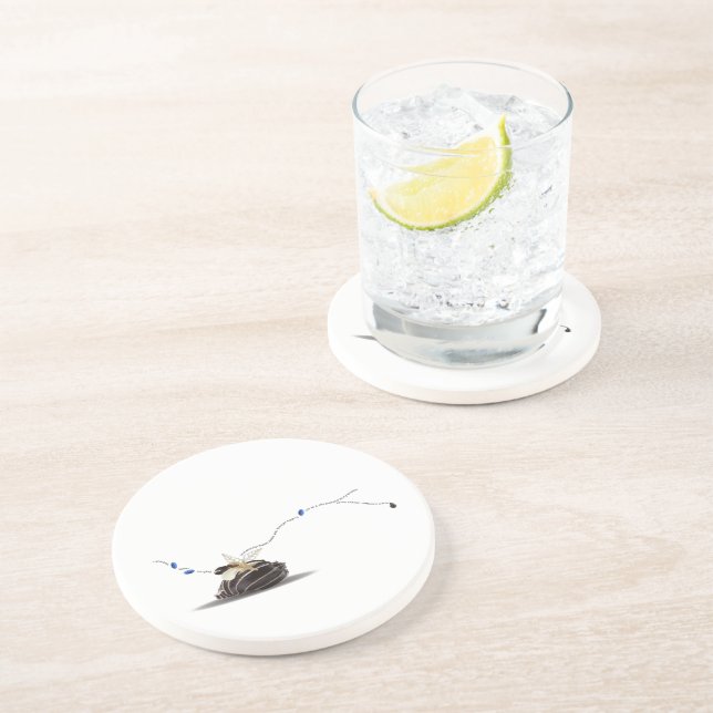 Posavasos Playa náutica única y elegante costa minimalista (Lado)