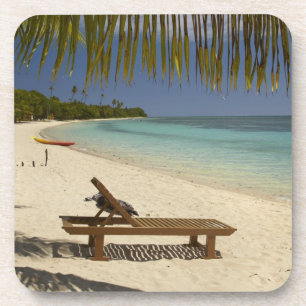 Posavasos Playa, palmeras y reposera