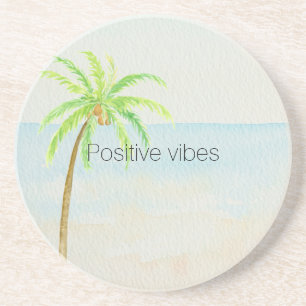 Posavasos Playa Tropical Palm Tree Ocean