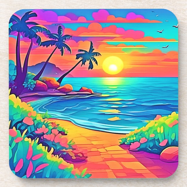 Posavasos Playa Tropical Sunset (Frente)