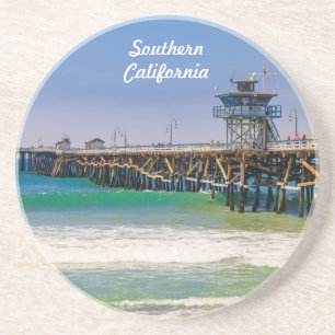 Posavasos Playa y muelle del sur de California en San Clemen