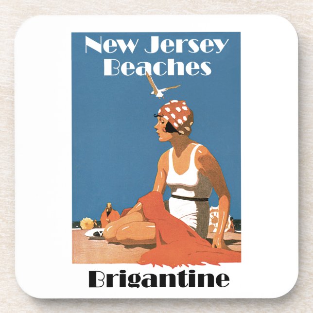 Posavasos Playas de Nueva Jersey ~ Brigantine (Frente)