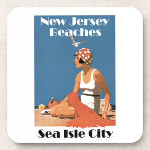 Posavasos Playas de Nueva Jersey ~ Sea Isle City