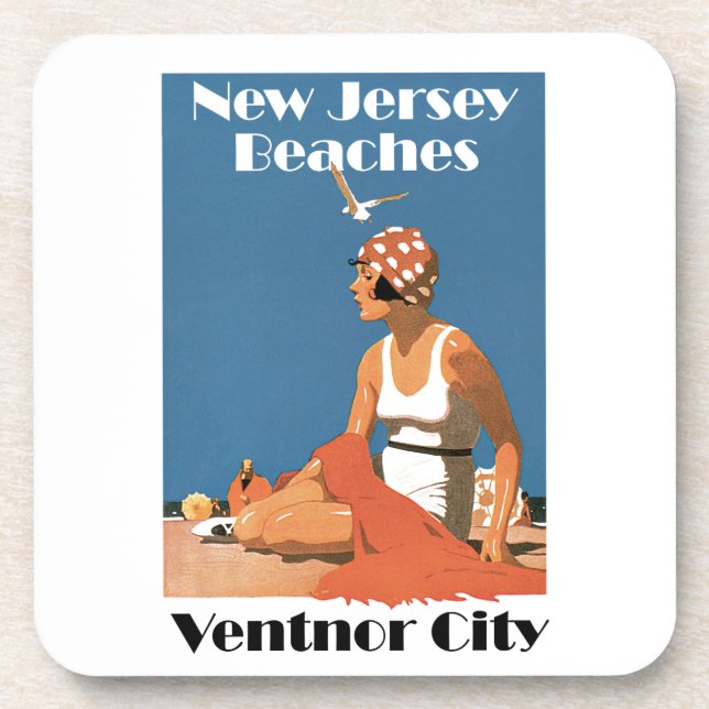 Posavasos Playas de Nueva Jersey ~ Ventnor City (Frente)