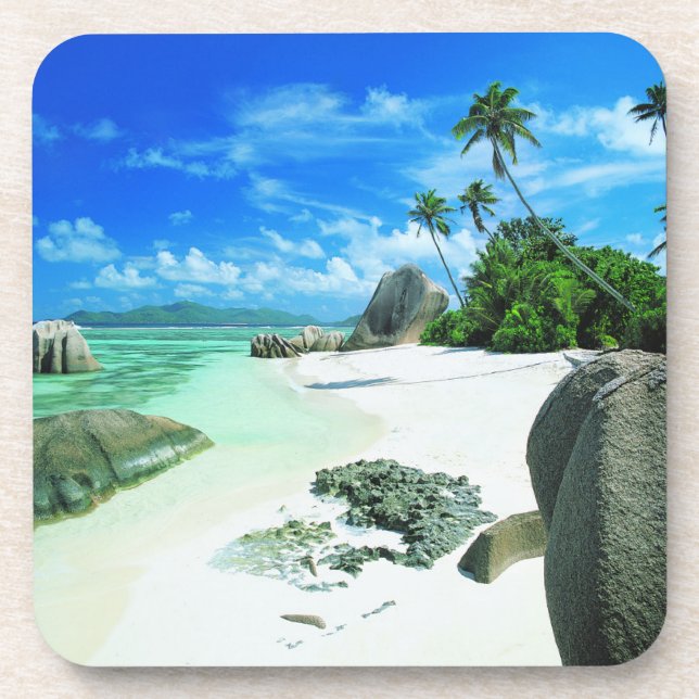 Posavasos Playas tropicales | Isla de la Digue (Frente)