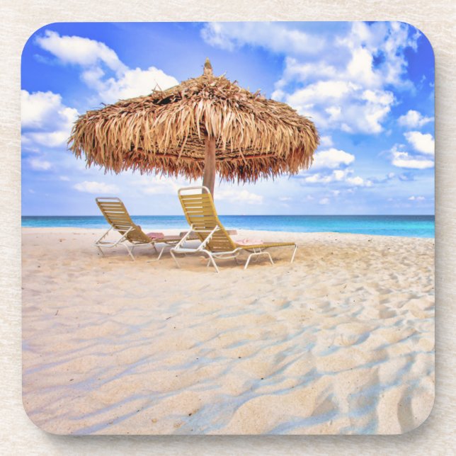 Posavasos Playas tropicales | Playa de arena de Aruba (Frente)