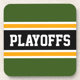 Posavasos PLAYOFFS Audaz Bosque Verde Amarillo Rayas Negras