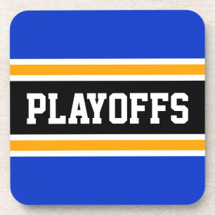 Posavasos PLAYOFFS Viviente Blue Yellow Black Stripes