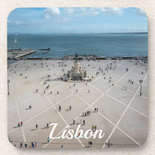 Posavasos Plaza de Comercio desde arriba en Lisboa, Portugal