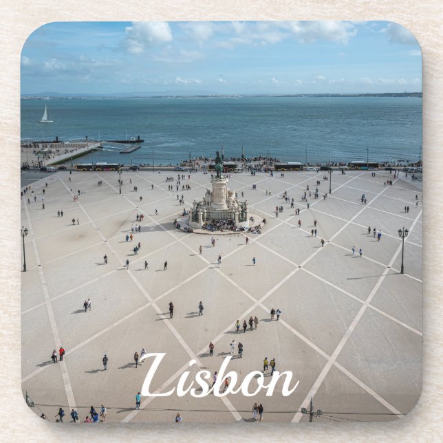 Posavasos Plaza de Comercio desde arriba en Lisboa, Portugal (Frente)