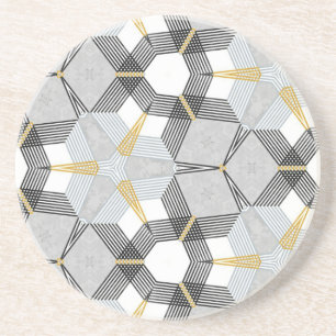 Posavasos Plaza hexagonal colorida: caleidoscopio geométrico