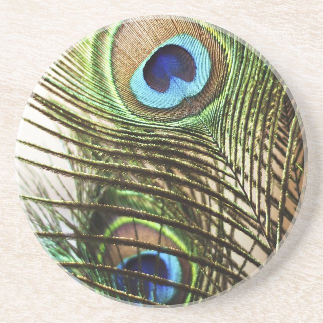 Posavasos Pluma del pavo real (Frente)