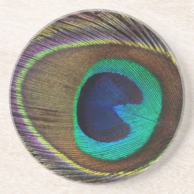 Posavasos plumas de pavo real (Frente)
