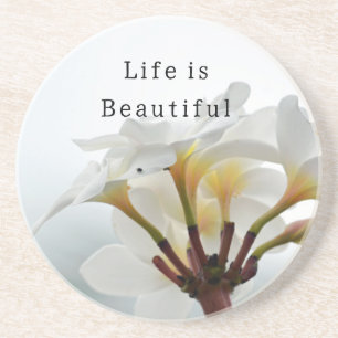 Posavasos Plumeria Blanca Tropical de Kauai (foto tomada po