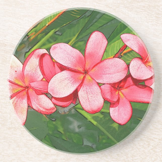 Posavasos Plumerias rosadas (Frente)