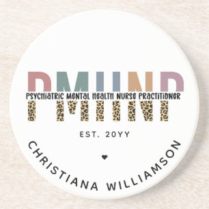 Posavasos PMHNP Leopard Print Psiquiátrica Mental Health NP