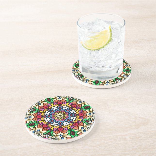 Posavasos Poder Floral Divertido y Funky (Lado)