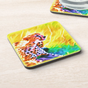 Posavasos Poderosa Pintura De Animales Chita. ¡Hazte con una