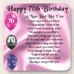 Posavasos poema de NaN - 70.o cumpleaños