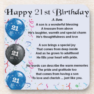 Posavasos Poema del hijo - 21ro diseño del cumpleaños