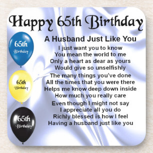 Posavasos Poema del marido - 65.o cumpleaños