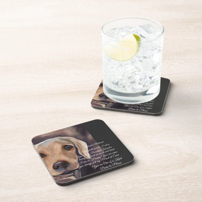 Posavasos Poesía de Labrador Recuperador (Lado Derecho)