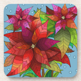 Posavasos Pointsettia pintada; Navidades bonitos