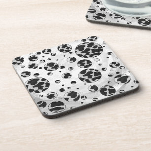 Posavasos Polka Dot Cow impresión en blanco y negro