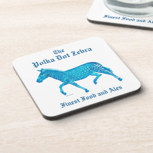 Posavasos Polka Dot Zebra English Pub - Azul