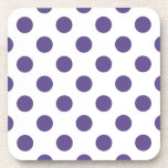 Posavasos Polka ultravioleta sobre blanco<br><div class="desc">El color de Pantone del año 2018 es ultra violeta.</div>