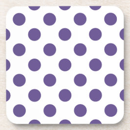 Posavasos Polka ultravioleta sobre blanco