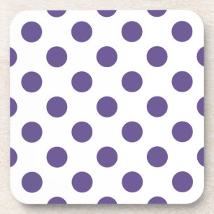 Posavasos Polka ultravioleta sobre blanco