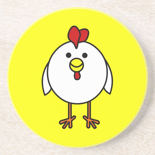Posavasos Pollo feliz lindo (Frente)