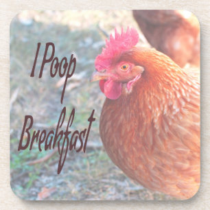 Posavasos Pollo I poop Breakfast Humor divertido