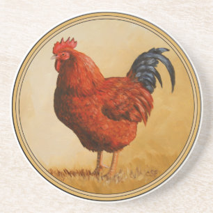 Posavasos Pollo Rojo de Rhode Island