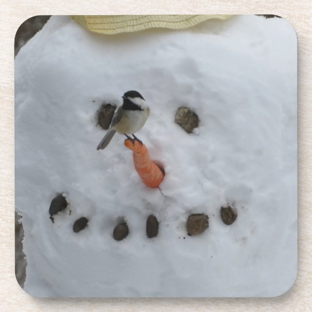 Posavasos Pollo sobre la garganta de Snowman (Frente)