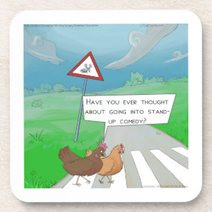 Posavasos Pollos Cruzando la Carretera Divertido Dibujo Anim