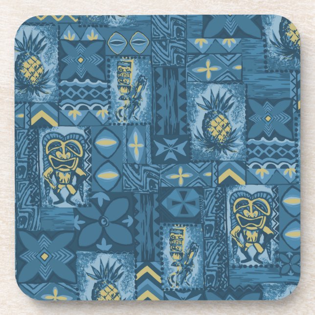 Posavasos Pomaika’i Tiki Hawaii Vintage Tapa (Frente)