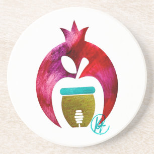 Posavasos Pomegranate Apple Honey Art Rosh Hashana