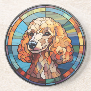 Posavasos Poodle de perro de vidrio templado dulce