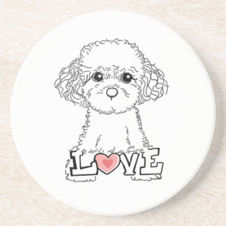 Posavasos Poodle with Love