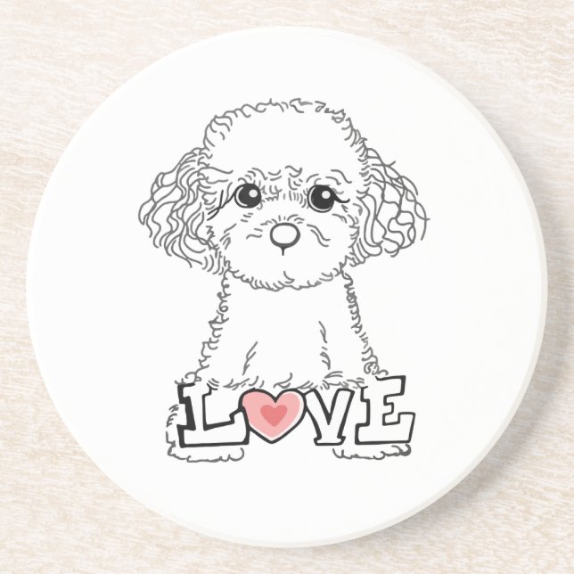 Posavasos Poodle with Love (Frente)