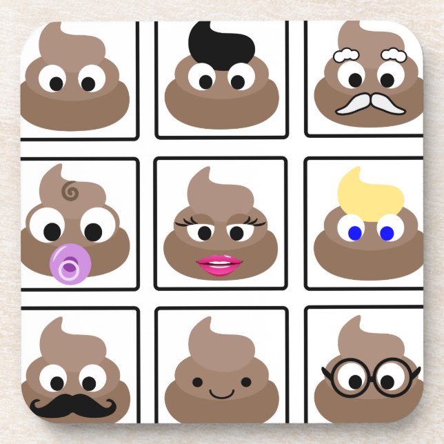 Posavasos Poop Many Faces (Frente)