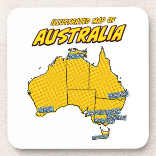 Posavasos Pop Art Ilustrado Australia 
