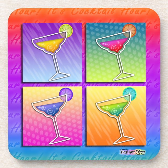 Posavasos Pop Art Margaritas Cork Coaster (Frente)